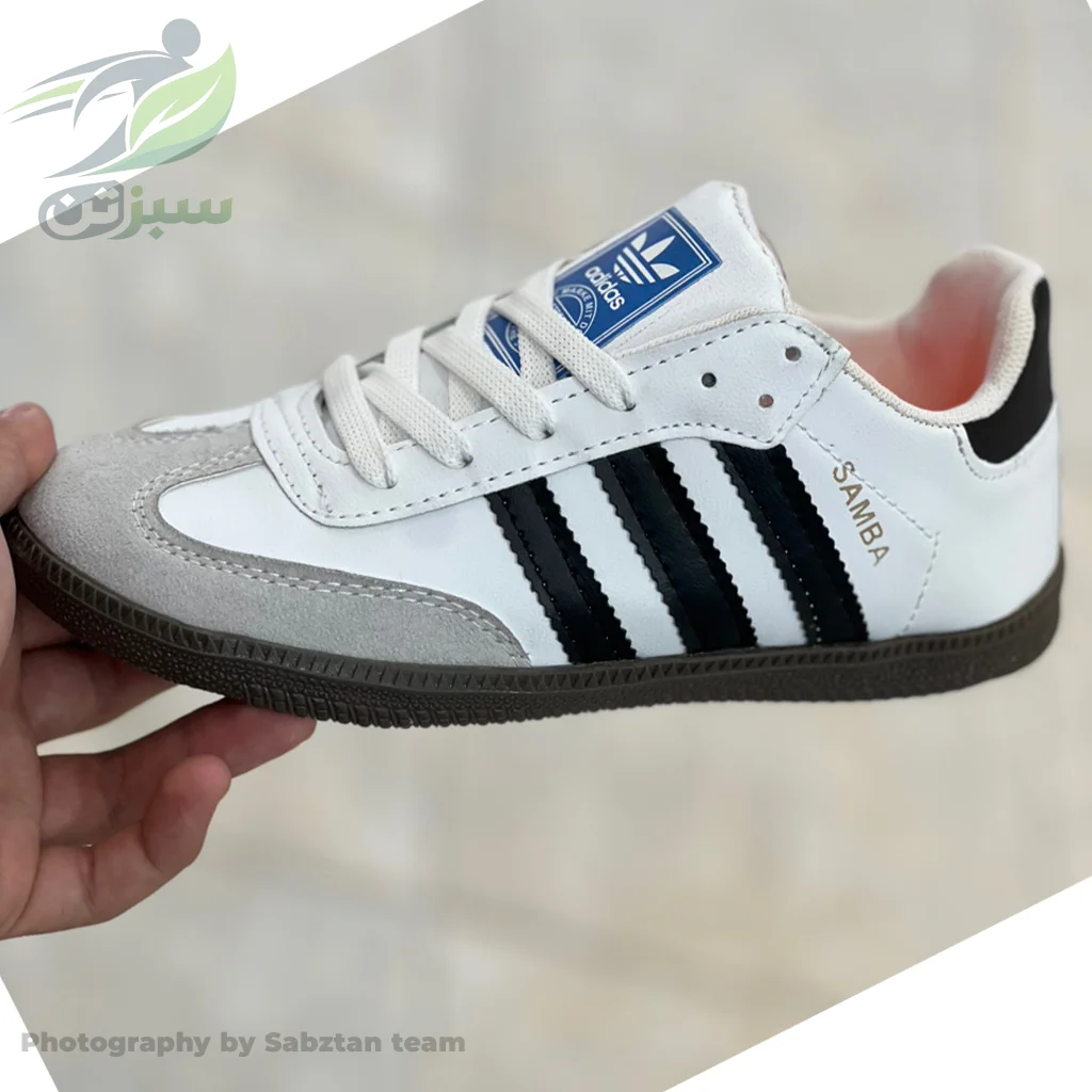 کفش کتانی آدیداس سامبا سفید رویه و زیره وارداتی
